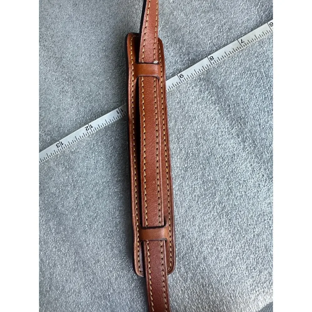 Dooney & Bourke Pebble Leather Crossbody Bag Taupe Brown Front Zip Pocket